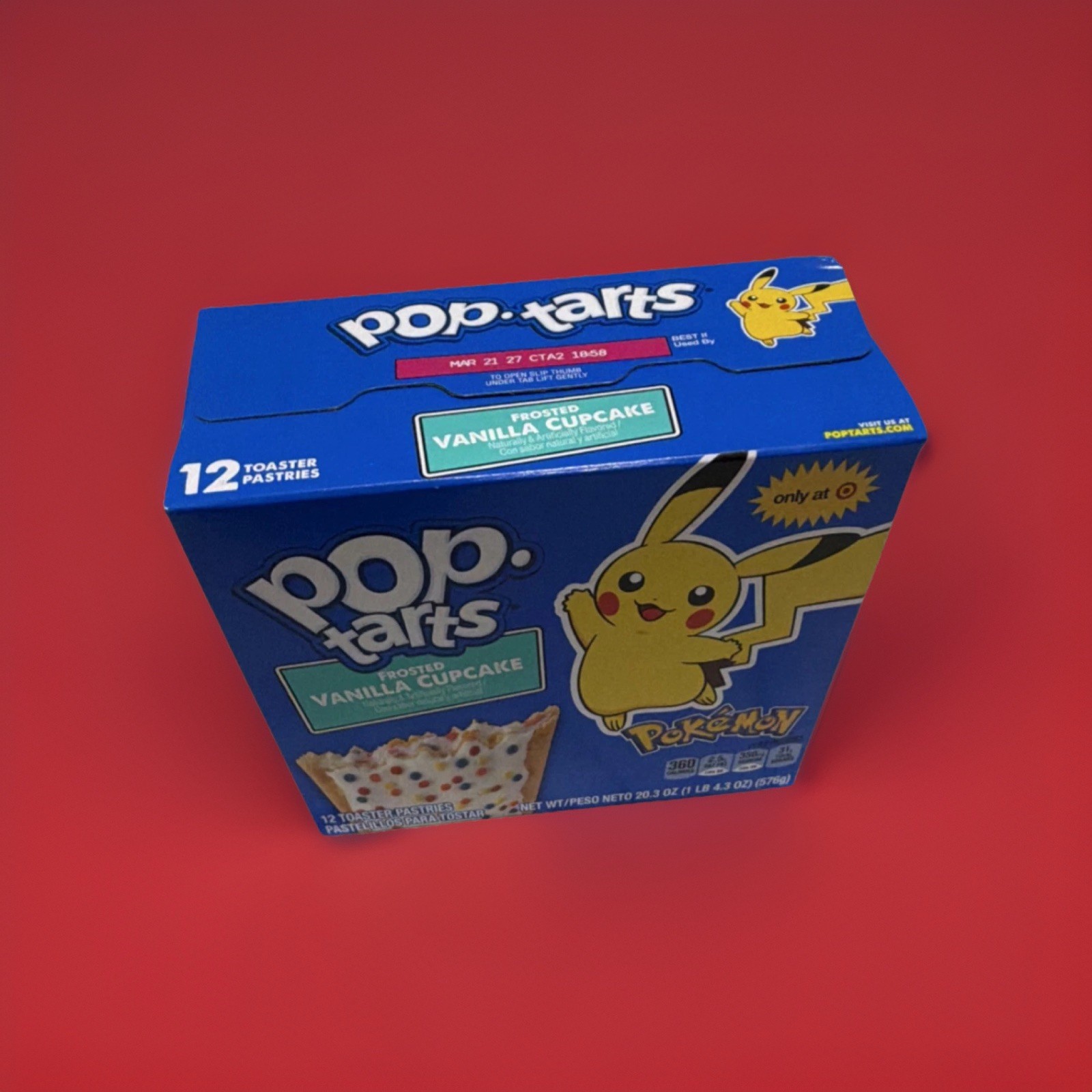 Pop-Tarts Pokémon Frosted Vanilla Cupcake Toaster Pastries, 12 Count 20.3 oz