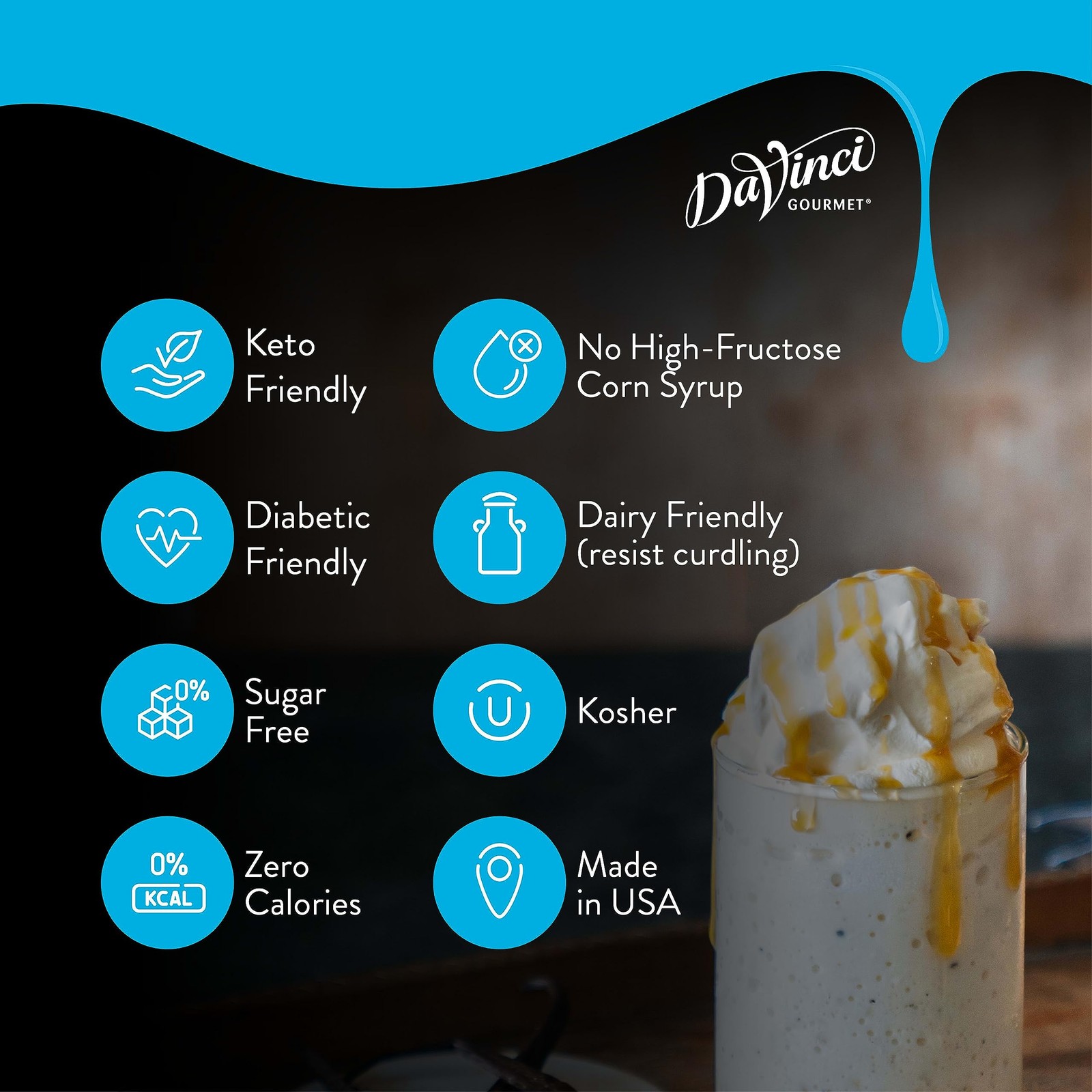 DaVinci Gourmet Sugar-Free Caramel Syrup, 25.4 Fl Oz (Pack of 1),