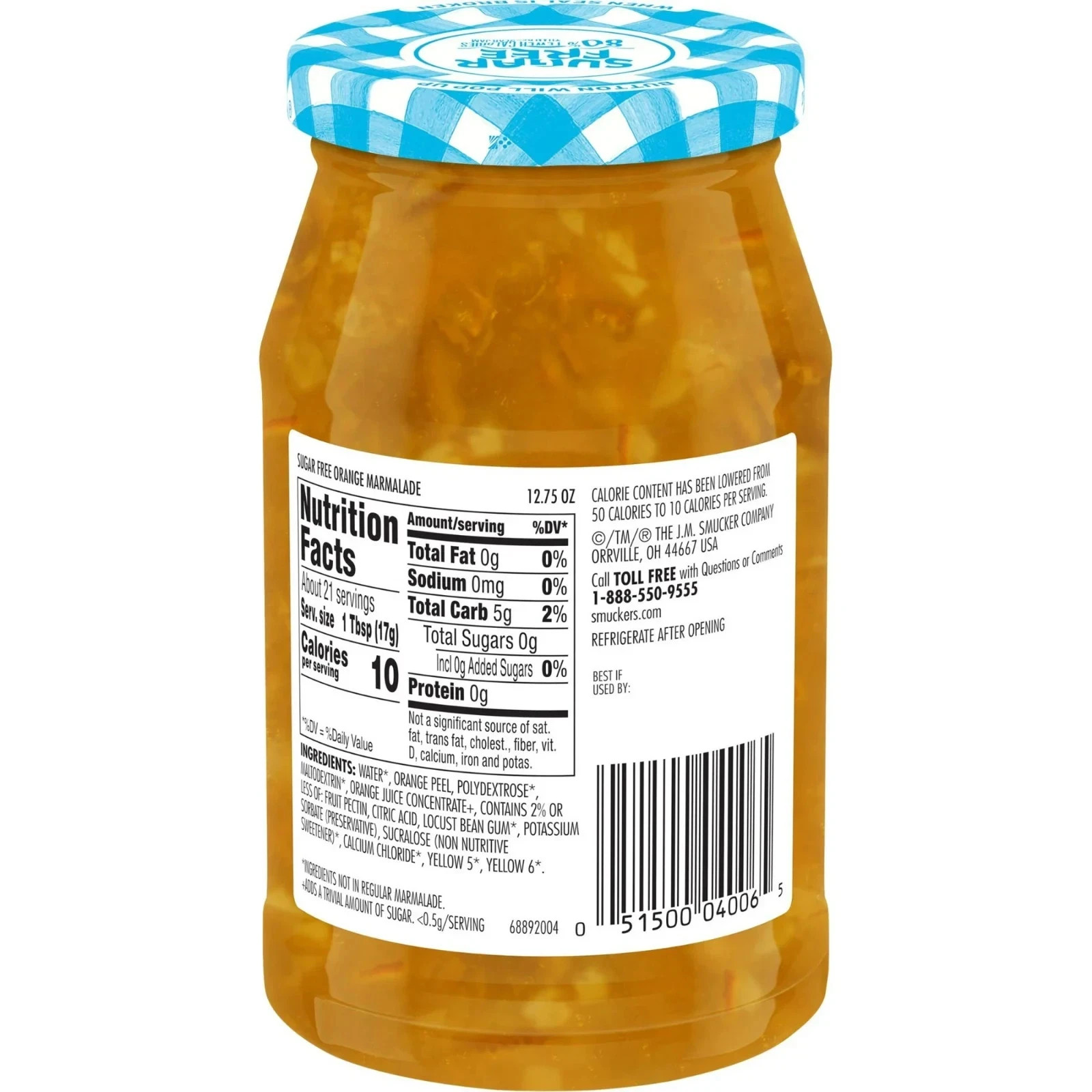 (2 pack) Smucker’s Sugar Free Orange Marmalade, 12.75 oz