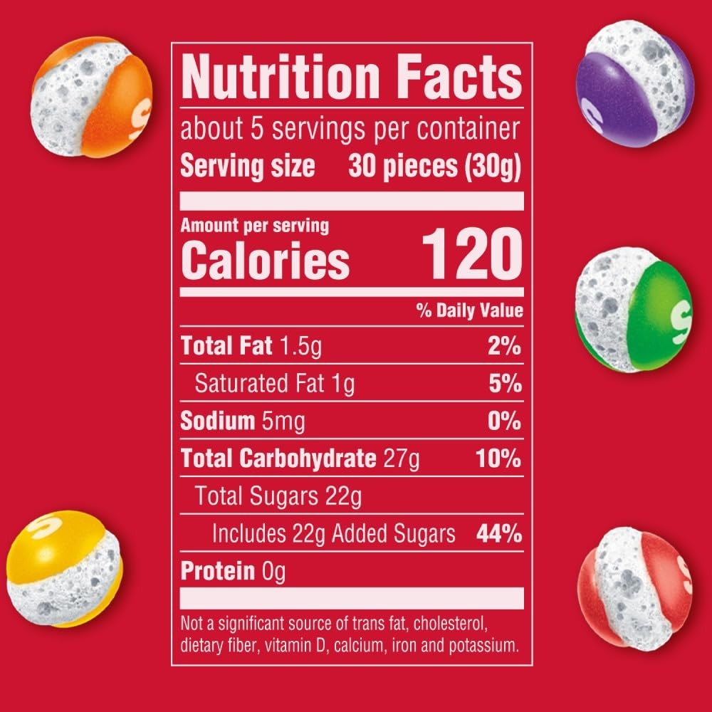 SKITTLES POP’d Originals Freeze Dried Candy, 5.5 Oz Resealable Candy Bag