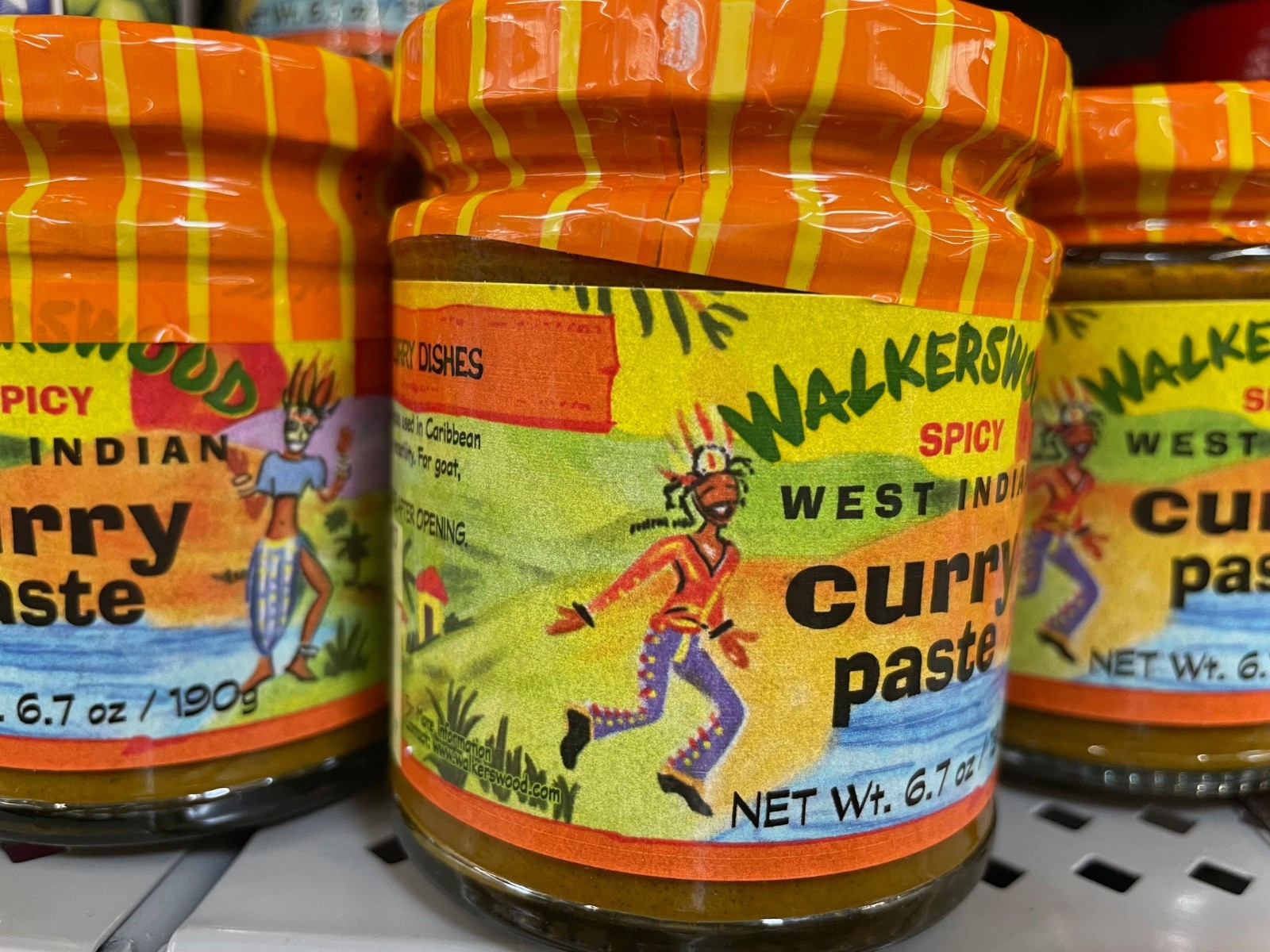 6 Pack Walkerswood Spicy West Indian Curry Paste Size 6.7 oz Authentic Jamaican