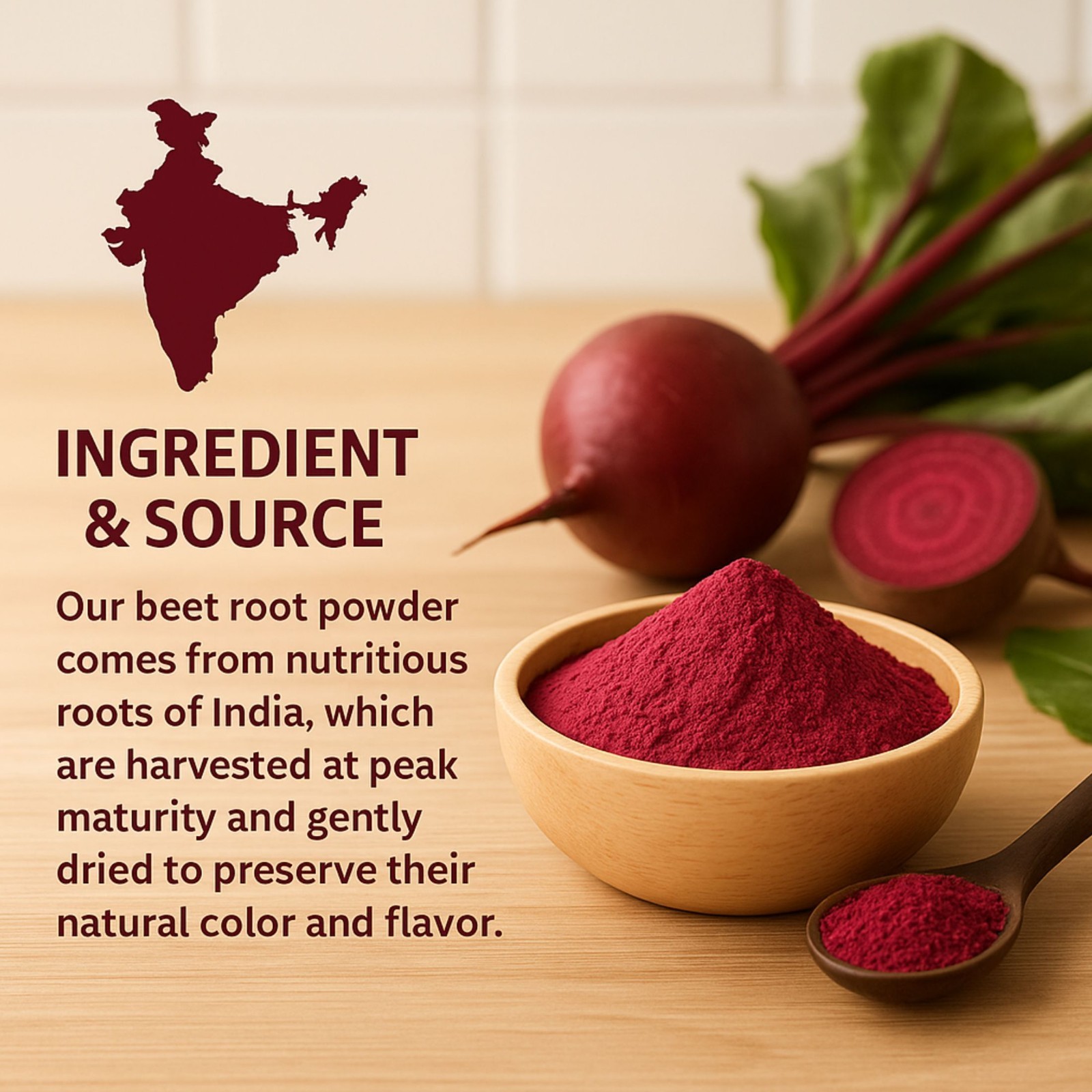 Beetroot Powder – 100% Pure Natural Superfood – Vibrant Color for Cooking-12 OZ