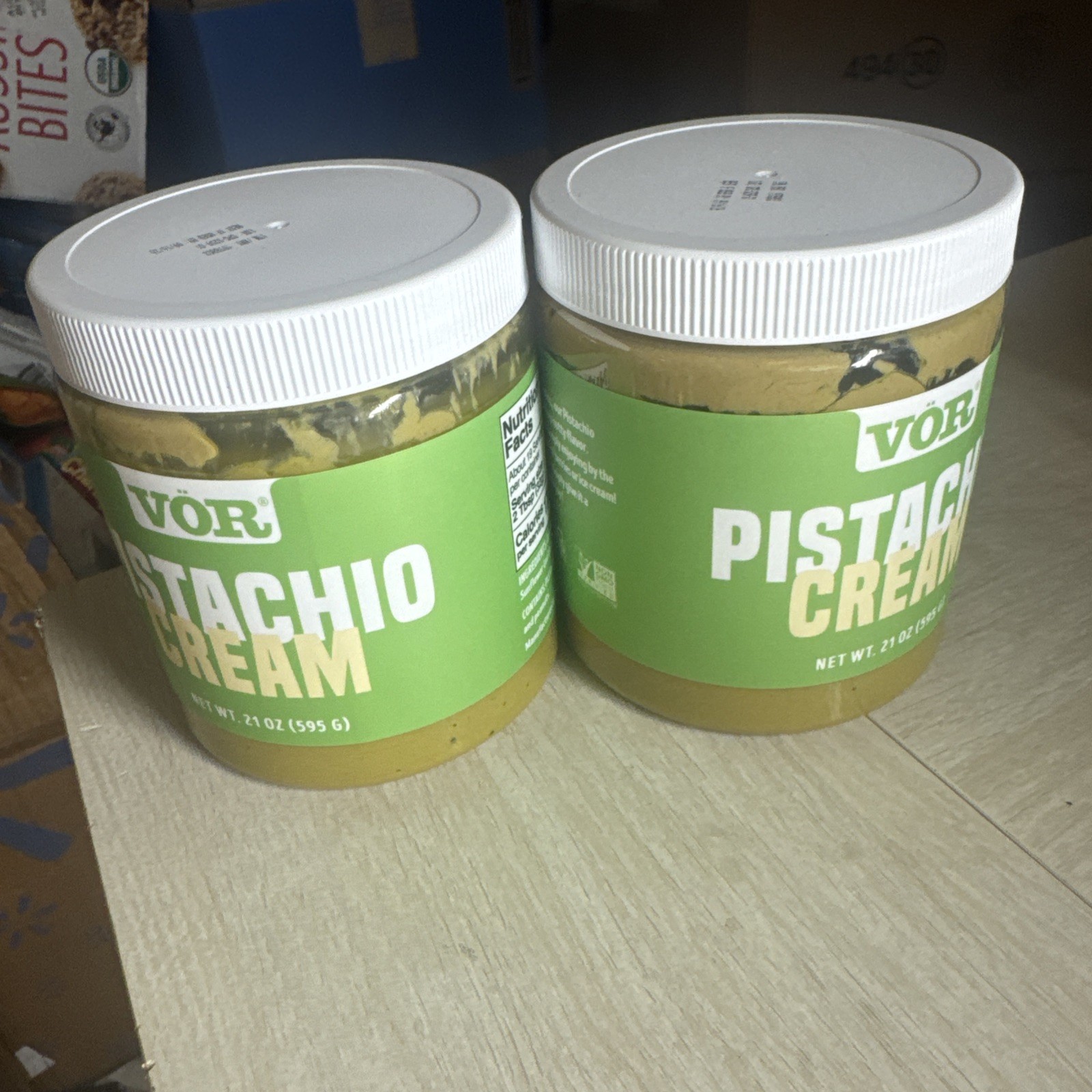 2 Pack Vor Pistachio Cream Spread 21 oz Jars Gourmet Baking Topping