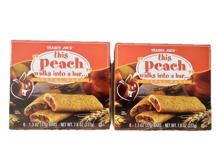 2 Packs Trader Joe’s This Peach Walks Into A Bar Cereal Bars 6 Bars 7.8 oz Each