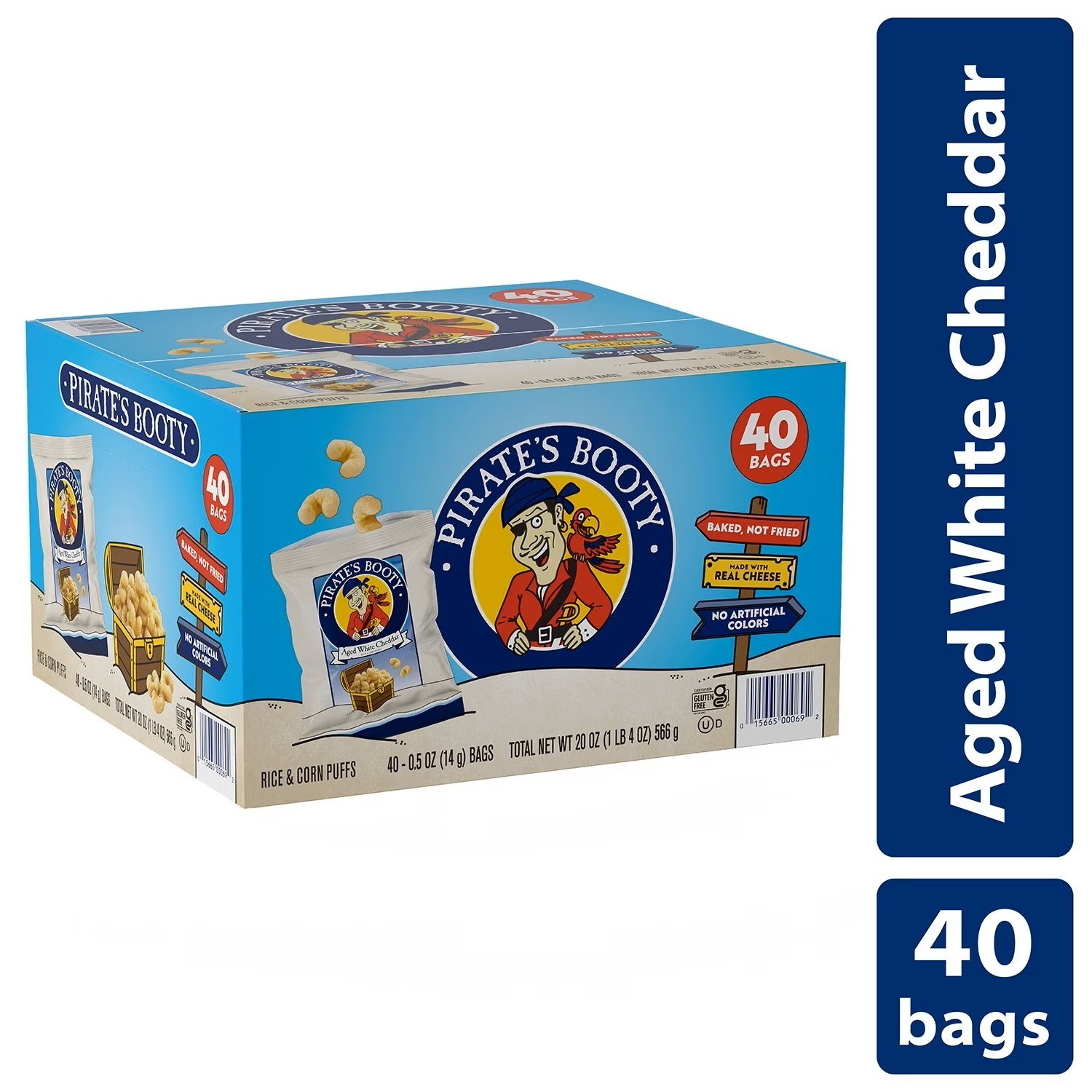 Pirate’s Booty Aged White Cheddar (0.5 oz., 40pk) Great Price Free Shipping
