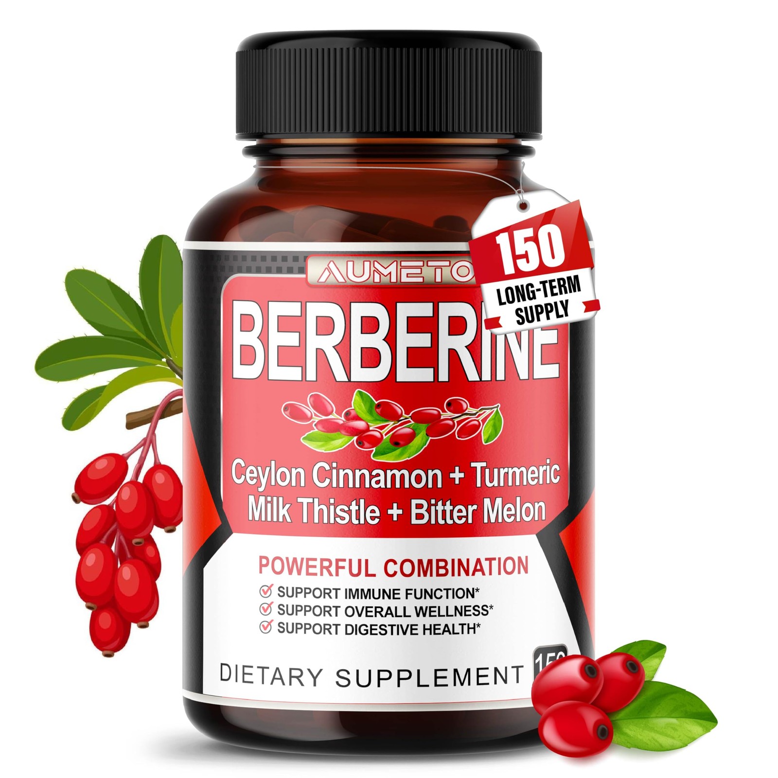 Berberine Supplement – Enhanced 150 Count (Pack of 1), 150 1)