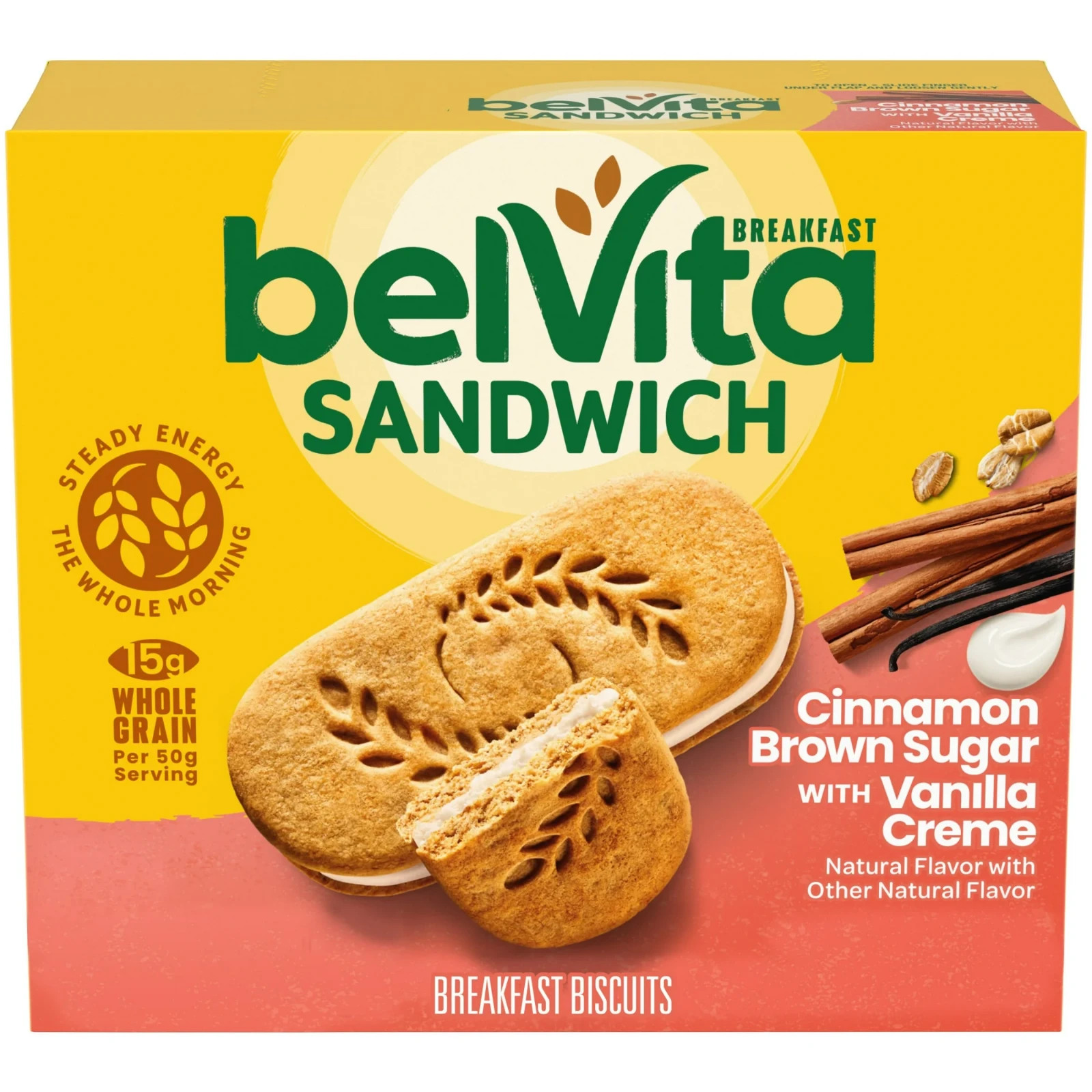(3 pack) belVita Breakfast Bar Biscuit Sandwiches Cinnamon Brown Sugar with Vani
