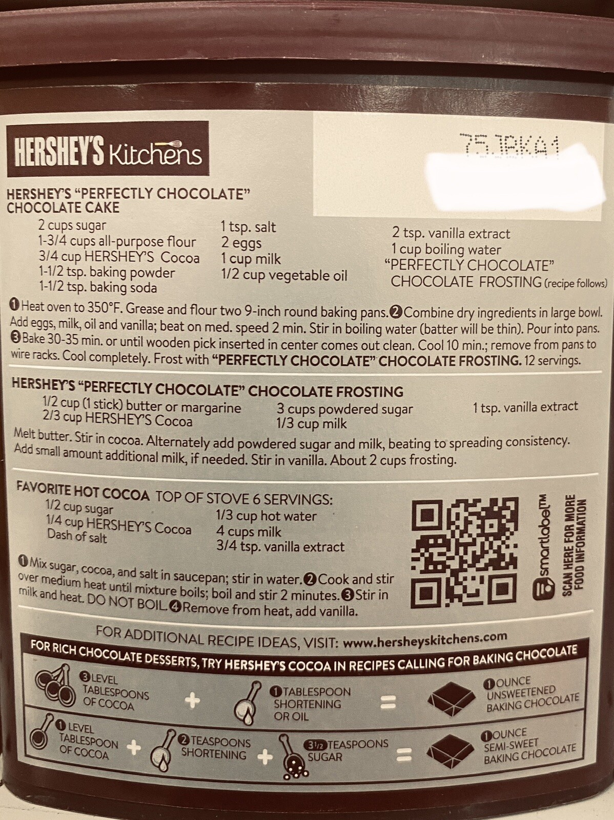 Hershey’s Cocoa 100% CACAO Natural Unsweetened Powder 8 oz tub