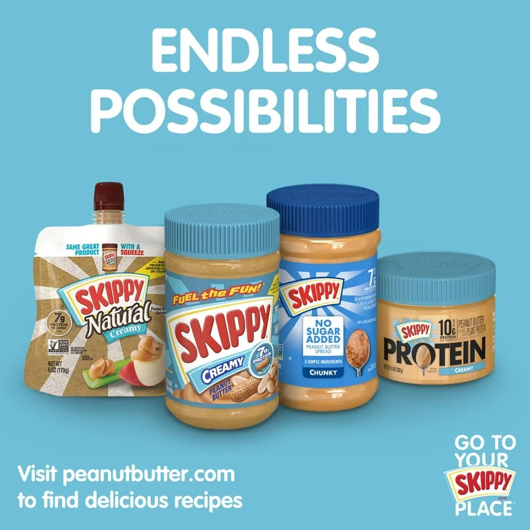 SKIPPY SUPER CHUNK Peanut Butter, 7 g Protein Per Serving, Shelf-Stabl, 40 oz
