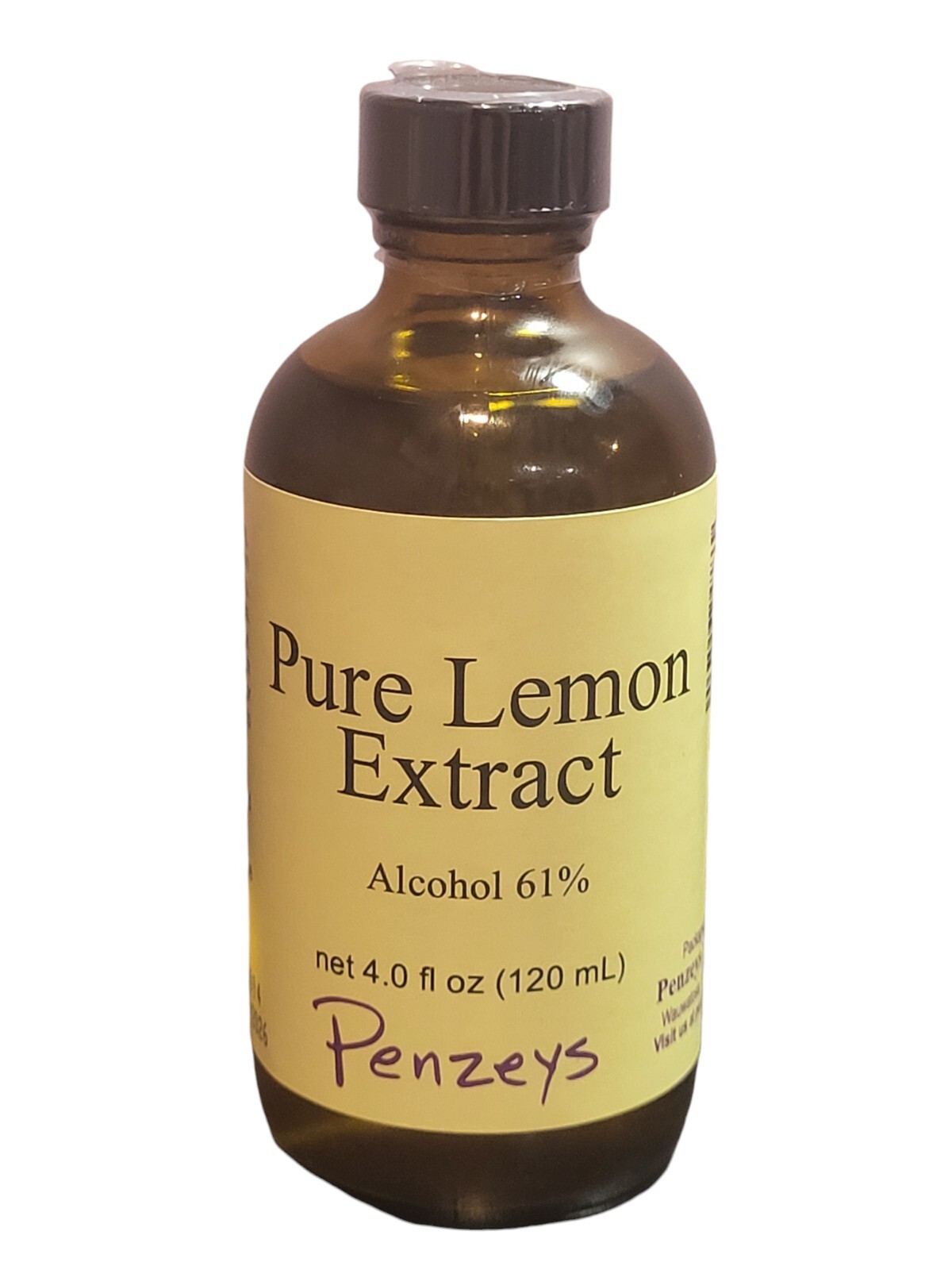 Pure Lemon Extract By Penzeys Spices 4 fl oz 120 mL Expires 5/2026