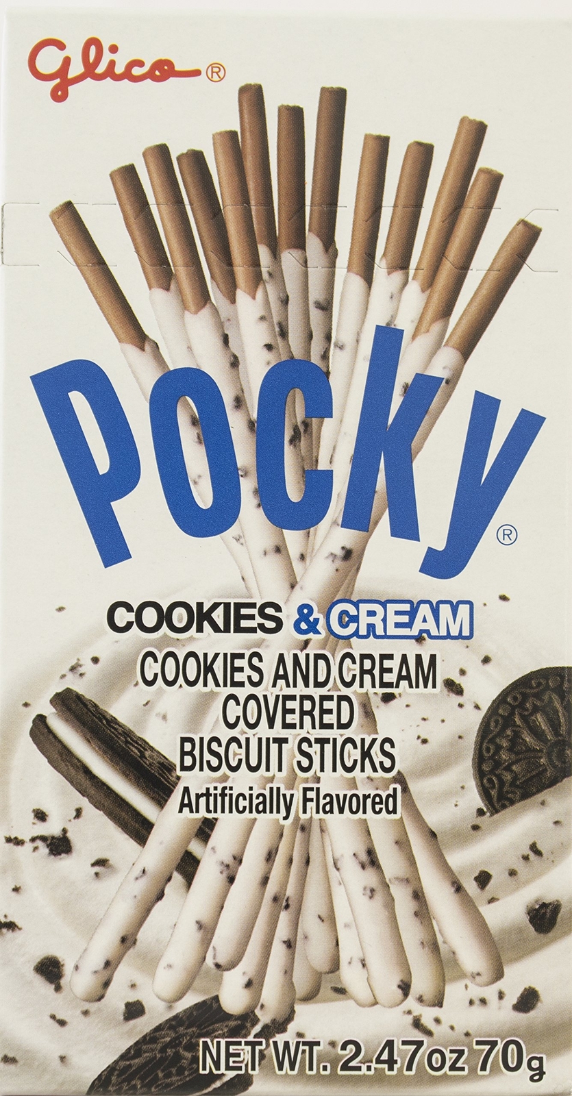 Glico Cookie And Cream Covered Biscuit Sticks, 2.47 Ounce (Pack of 120)