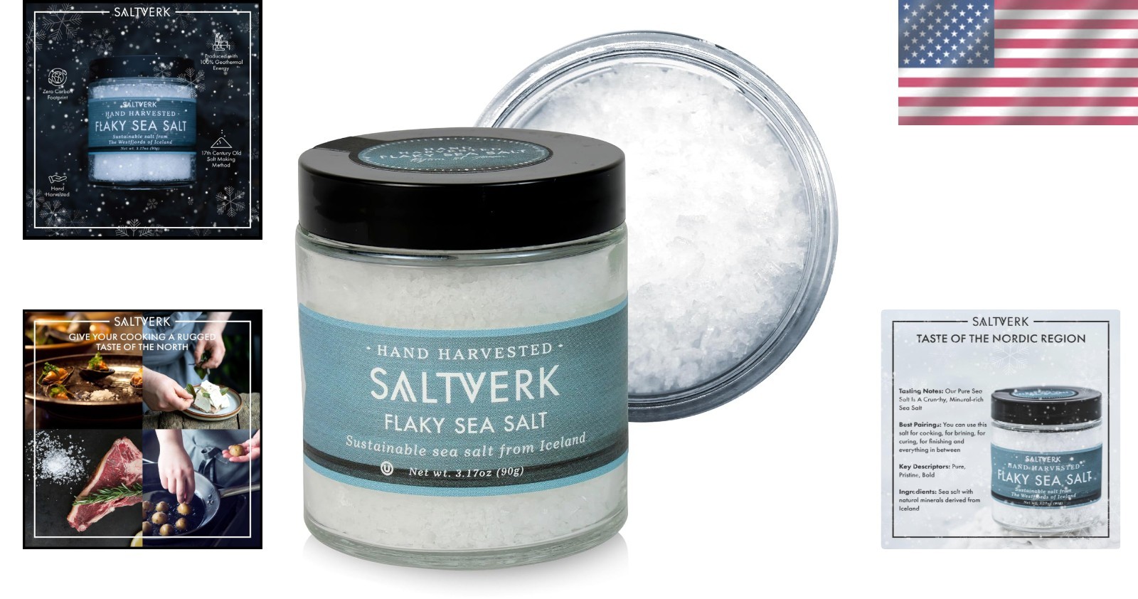 Elevate Your Cooking with Gourmet Icelandic Flaky Sea Salt – 3.17 Oz Box
