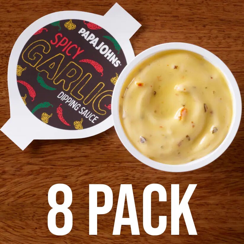 Papa John’s Spicy Garlic Dipping Sauce Breadstick Pizza Dip 1oz Packets – 8 Pack