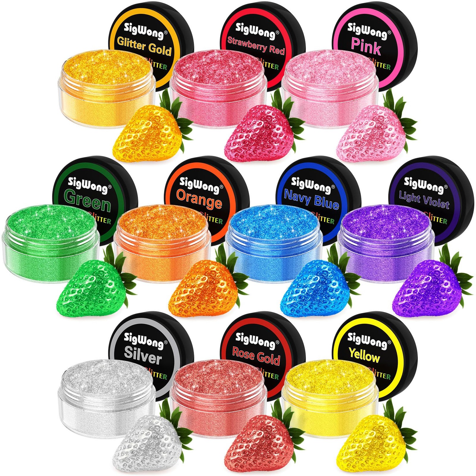 Edible Glitter – 10 Colors Luster Dust Edible Set for Drinks, Food Grade Edib…