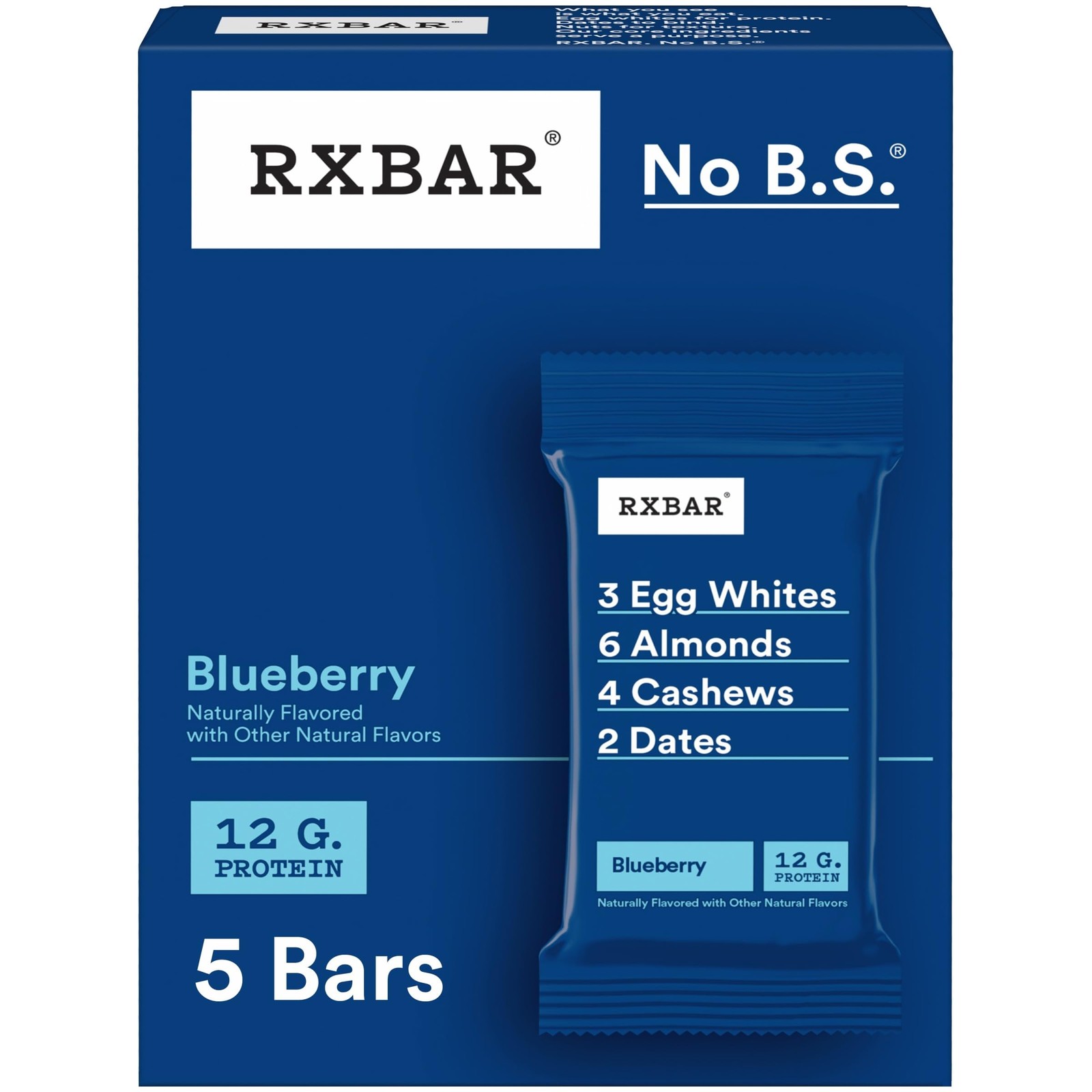 Rxbar Protein Bars, Protein Snack, Blueberry, 9.1Oz Box (5 Bars) -3 Pack