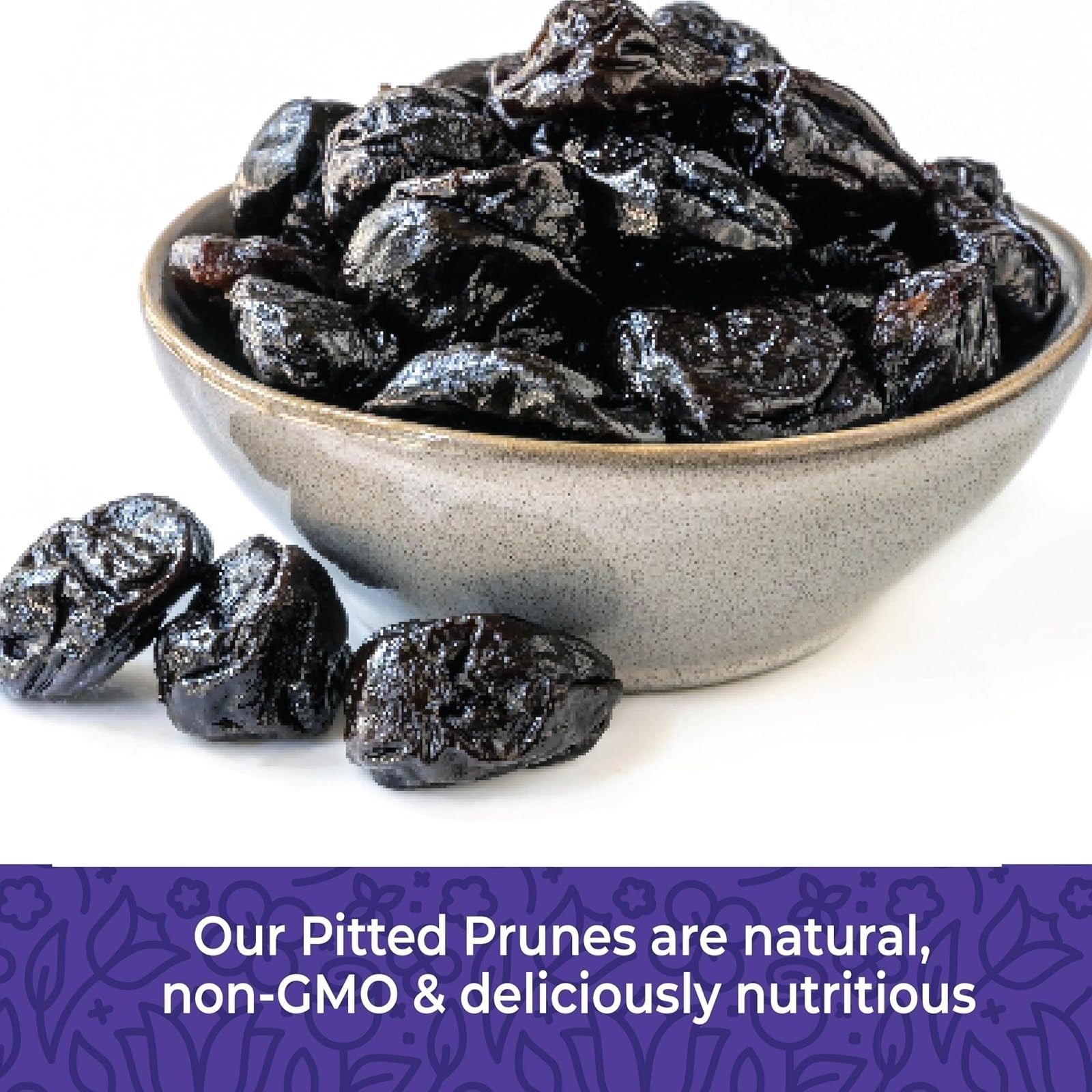 Herbaila Dried Pitted Prunes 2lbs, Unsweetened, No Sugar Added
