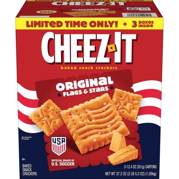 Cheez-It Flags & Stars Original Baked Snack Crackers, 12.4 oz., 3 pk.
