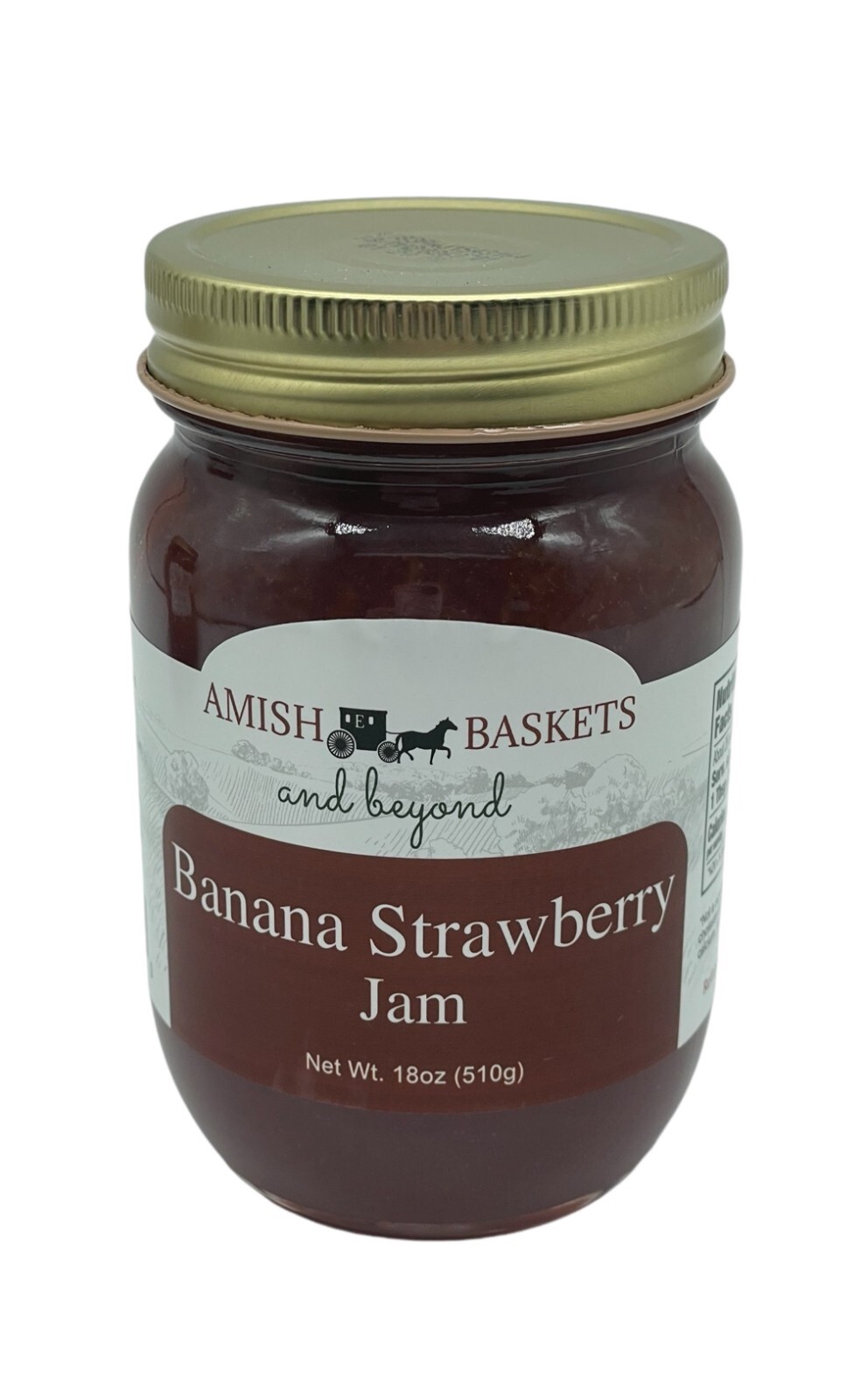 Amish Banana Strawberry Jam Non GMO Vegan All Natural – 18 oz – 2 Jars