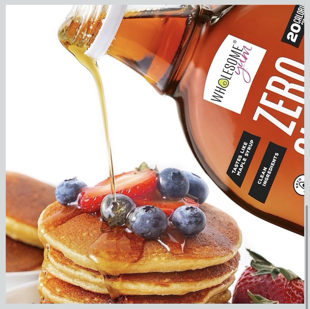 Wholesome Yum Zero Sugar Maple Syrup With Monk Fruit & Allulose – 12 fl oz