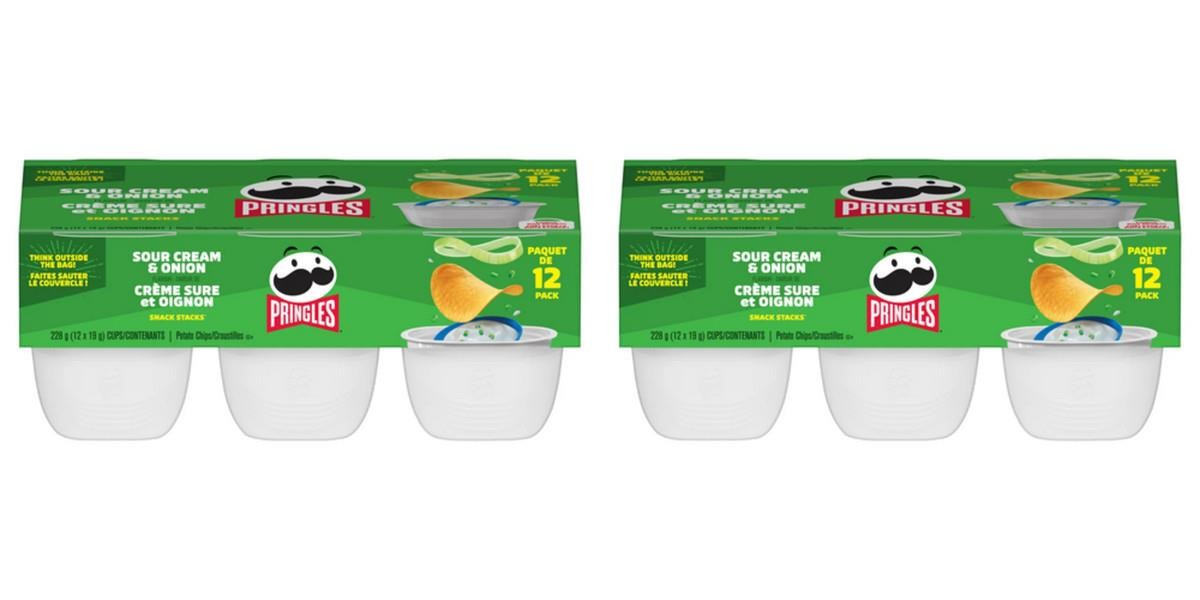Pringles Potato Chips Snack Stackers Sour Cream & Onion 12 x 19g (2 Pack)