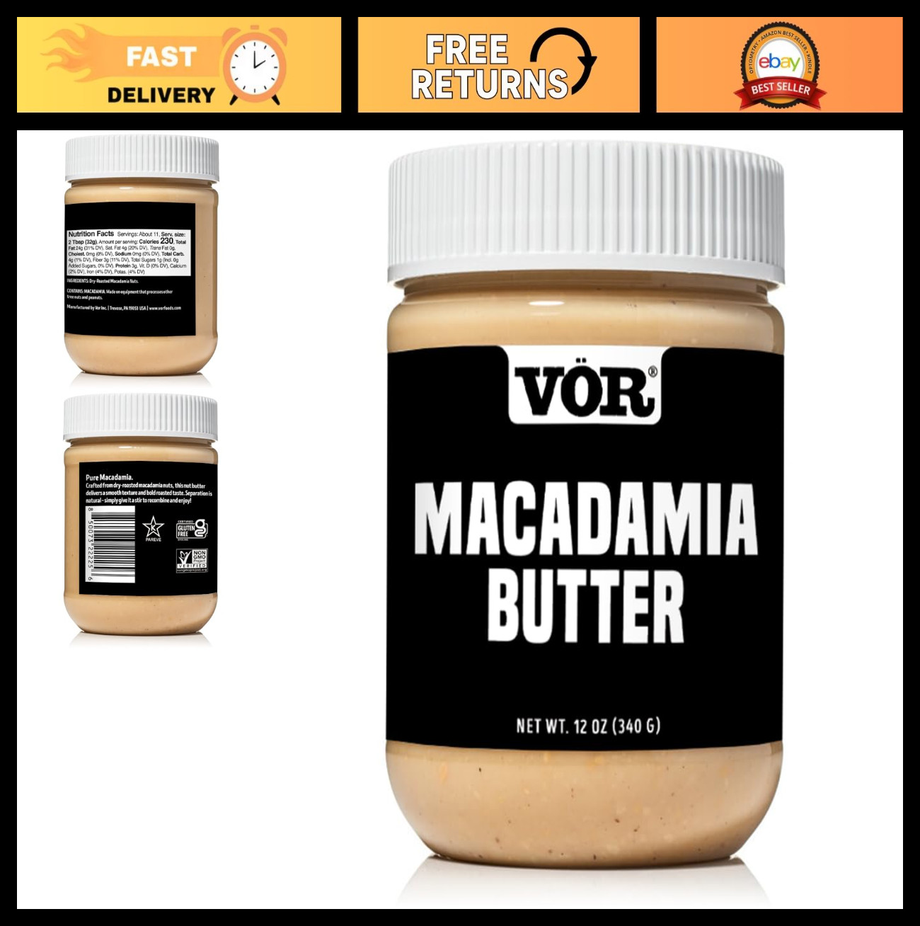 Nut Butter 12oz | Vegan, Paleo, Keto-Friendly, Gluten-Free | Single Ingredient M
