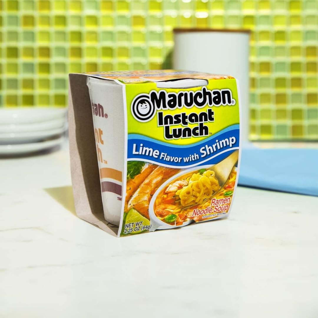 Maruchan Instant Lunch Lime with Shrimp, Ramen Noodle Soup 12 Count
