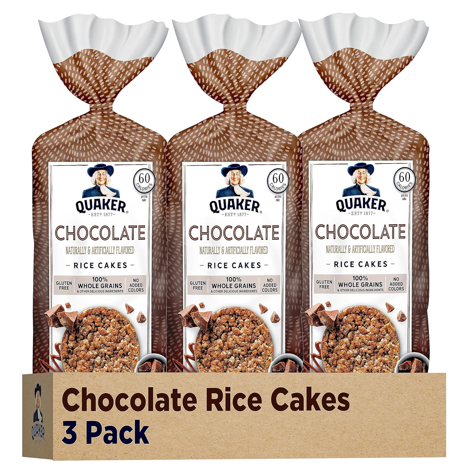Large Chocolate Rice Cakes, 7.23oz (3 Pack), Gluten-Free, Whole Grain