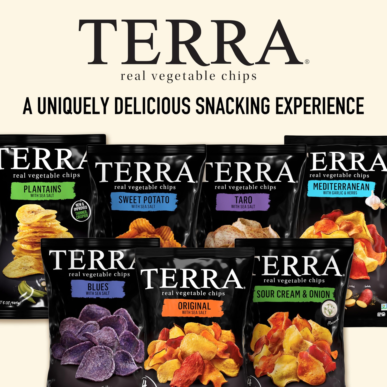 Terra Vegetable Chips Mediterranean Garlic Herbs Real Vegetable Chips 5 Oz