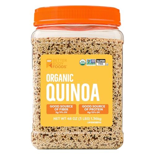 BetterBody Foods Organic Quinoa, Vegan, Gluten Free, Low Assorted Sizes