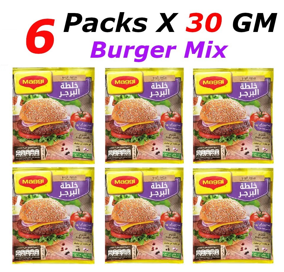 6 Packs X 30g each Maggi Delicious Burger Mix Easy to make