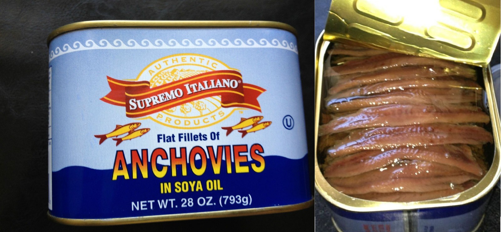 Big Anchovies FLAT Fillets in Oil 793gm «28 OZ» Anchovy TASTY! FREE SHIP! SAVE A