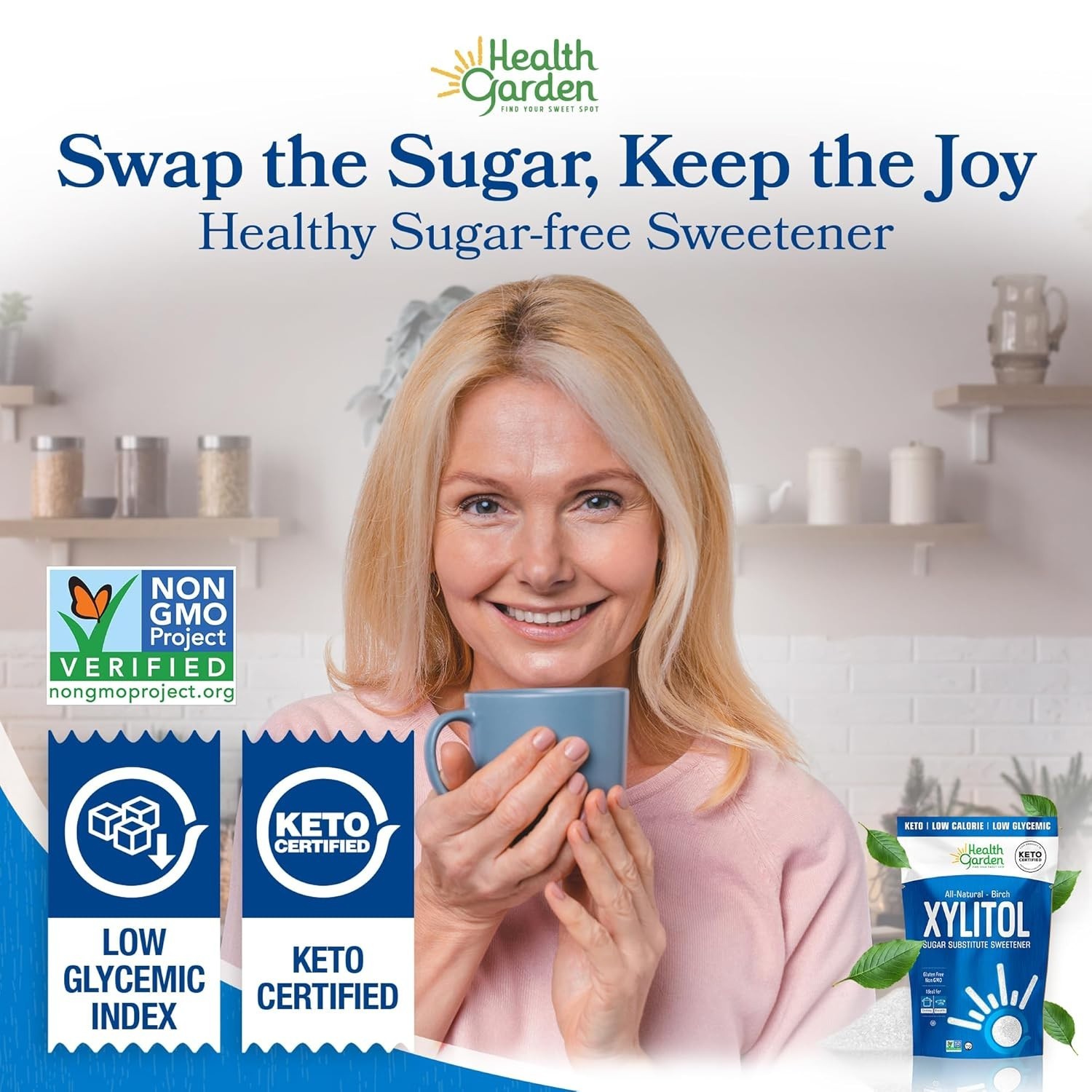 Birch Xylitol Sweetener 40 oz – Natural 1:1 Sugar Substitute for Healthy Baking