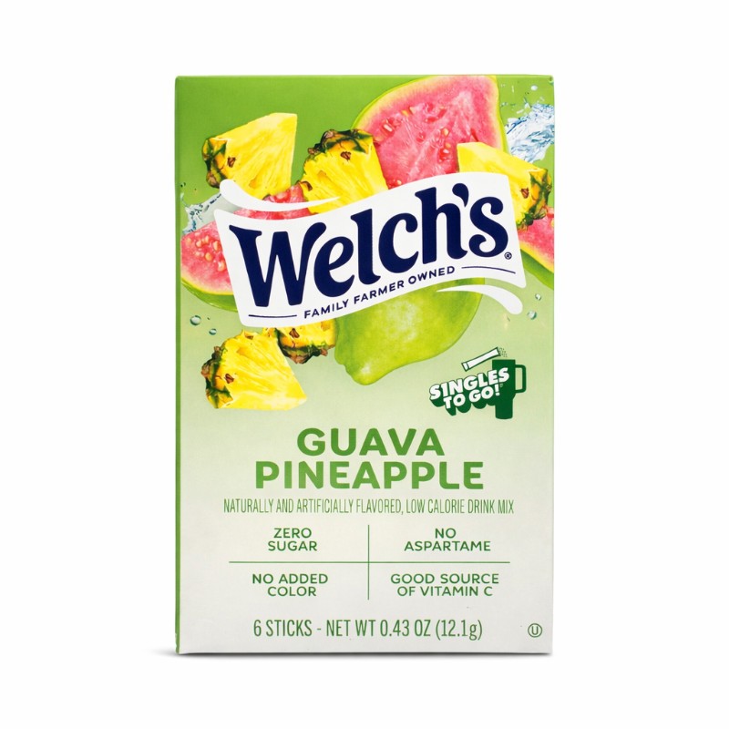 12x Welch’s Guava Pineapple Singles To Go Drink Mix Pack Beverage Lot 6ct