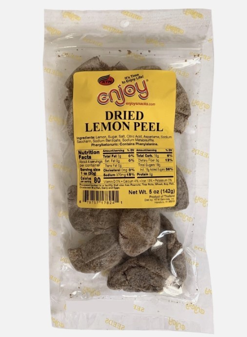 Enjoy Dried Lemon Peel – Sweet & Sour Snack | 5 oz Bag