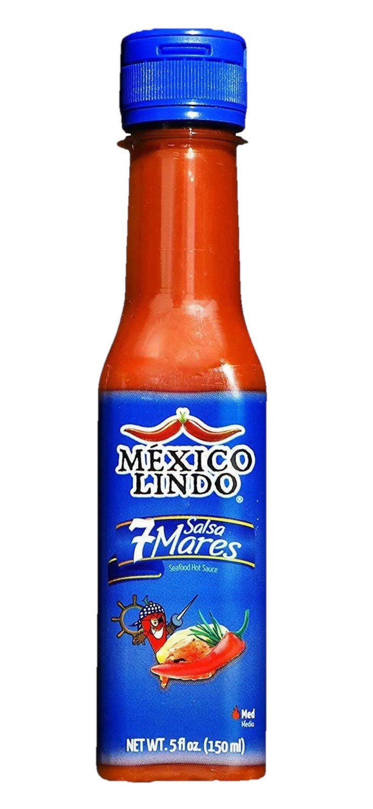 [6] Bottles Mexico Lindo Salsa Marisquera 7 Mares Seafood Hot Sauce MEDIUM level