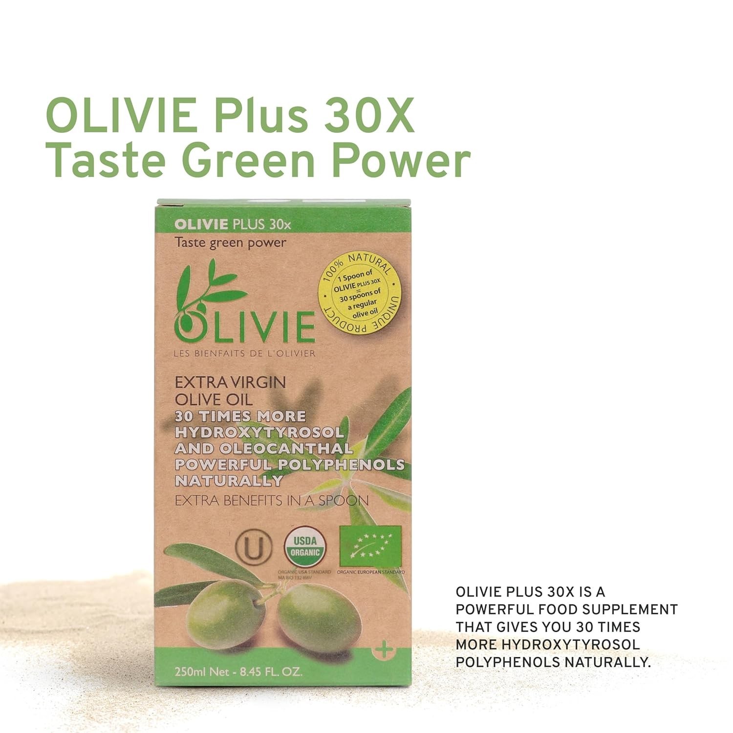 Organic High Polyphenol Rich Extra Virgin Olive Oil OLIVIE PLUS 30X | 250 ml