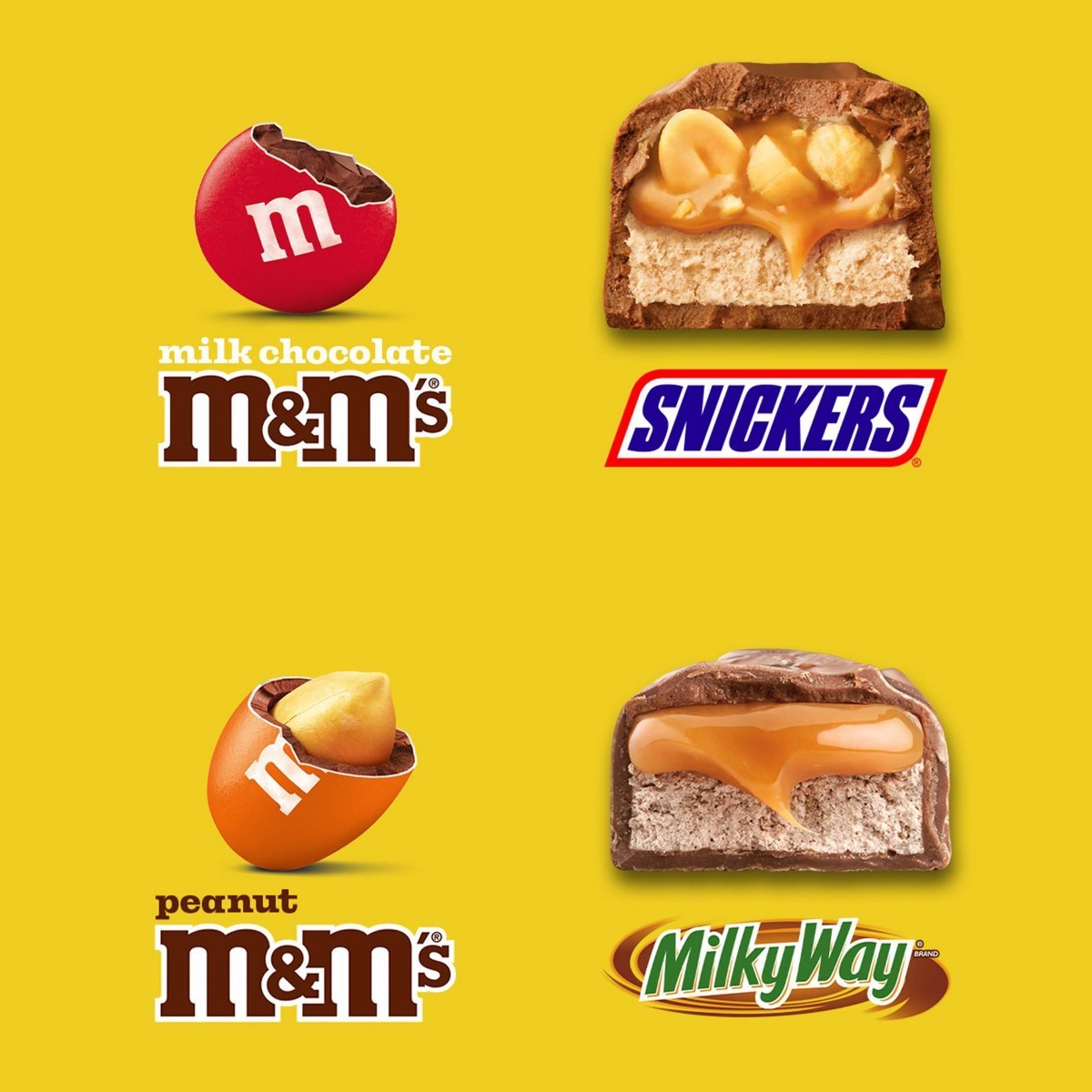 M&M’S, Snickers & Milky Way Size Chocolate Candies Variety Pack- 19.2oz/35ct Bag