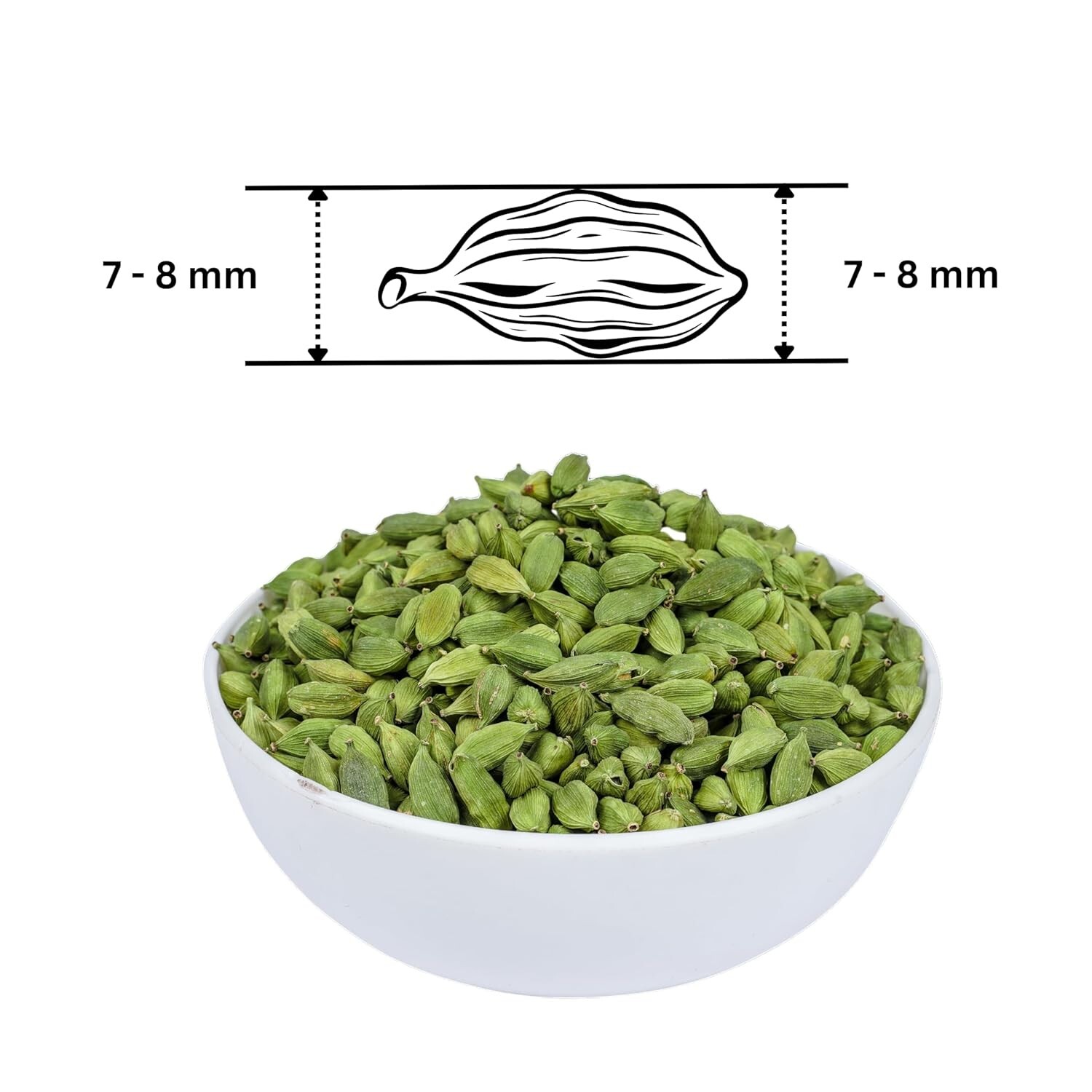 Organic 7-8 MM Green Cardamom Pods-Handpicked from Kerala, India – Fresh & Aroma