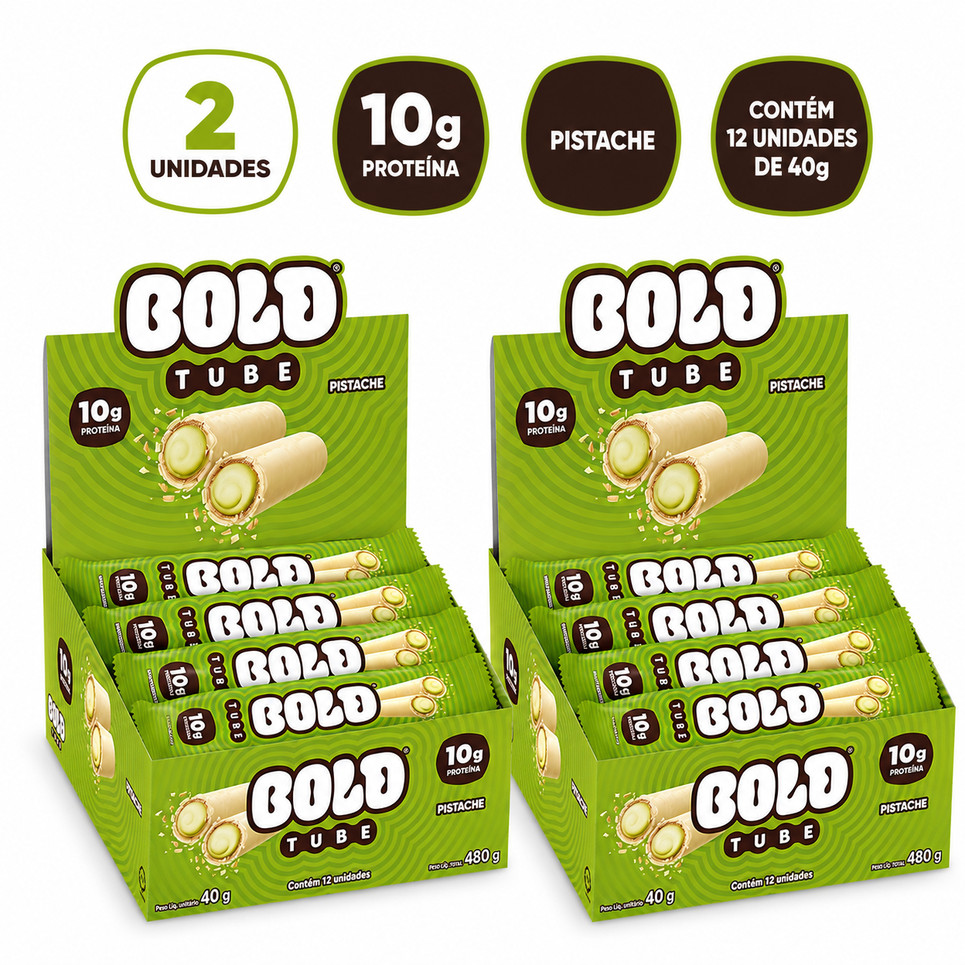 Bold Pistachio Protein Bar Tube, 480 g / 16.93 oz (pack of 2)