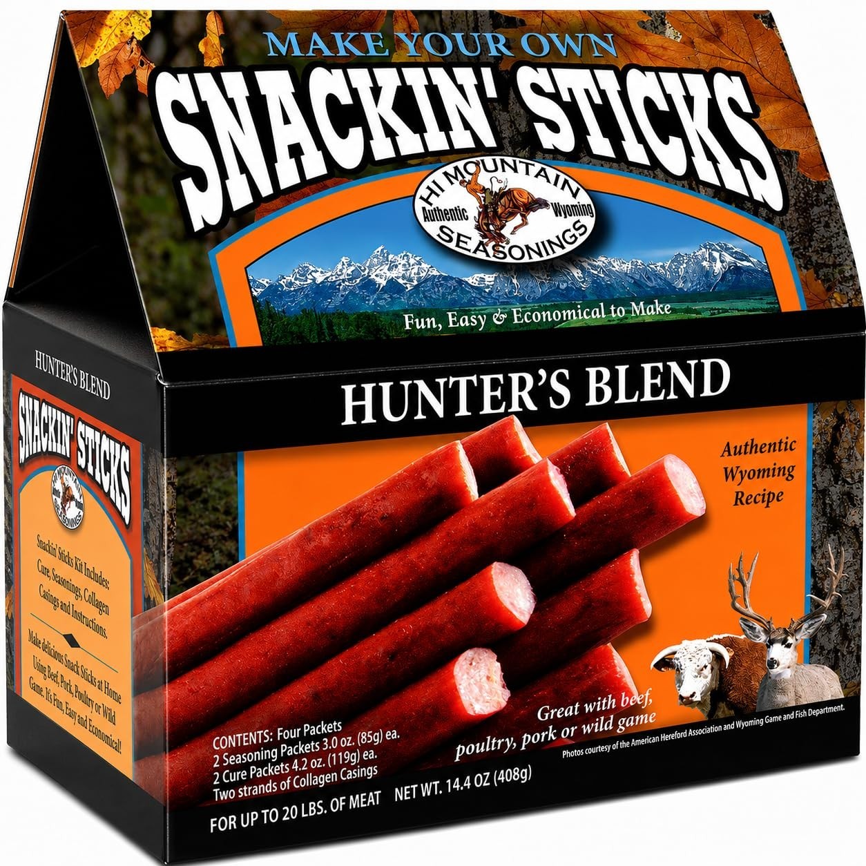 Snack Stick Seasoning Kit 14.4 Ounce Includes Seasoning Cure Casings Directions