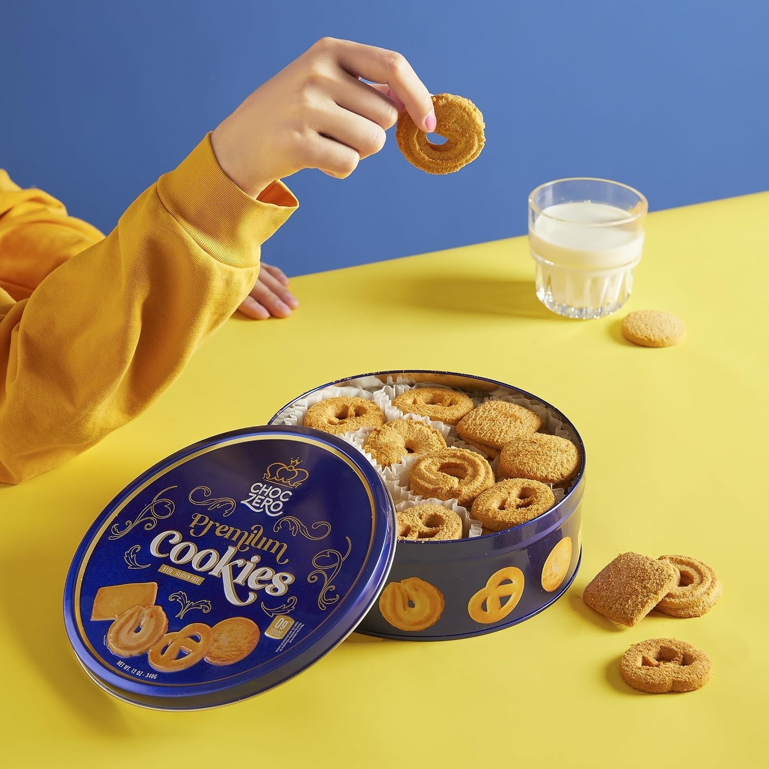Sugar Free Butter Cookies Danish Shortbread Tin Gluten Free Keto Gift 12oz