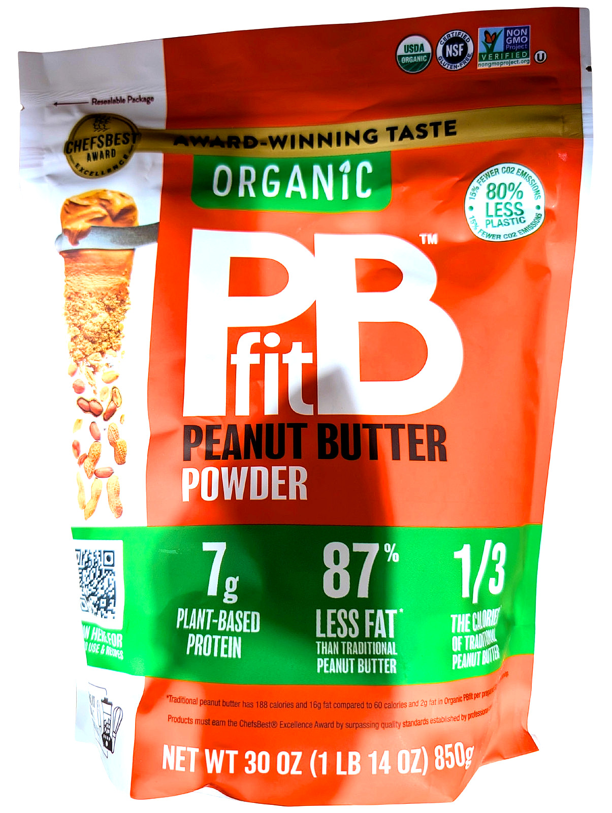 PB Fit Organic Peanut Butter Powder Gluten-Free 30 Ounce EXP 10/2026