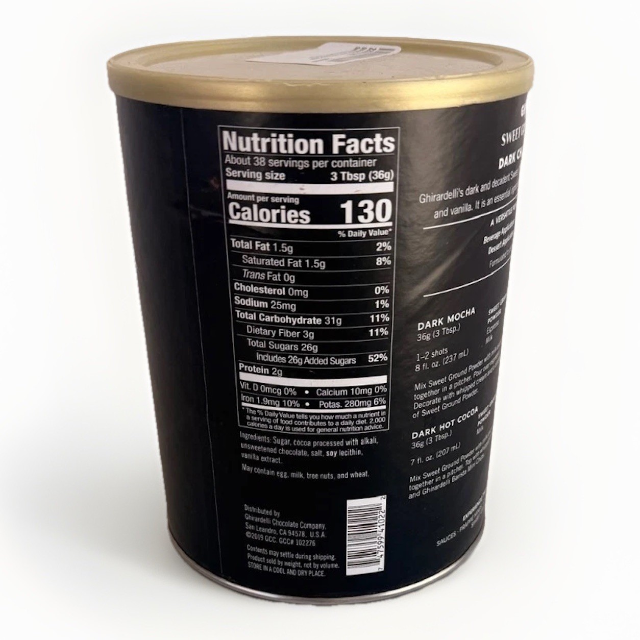 Ghirardelli Dark Chocolate & Cocoa Sweet Ground Powder for Beverages & Desserts
