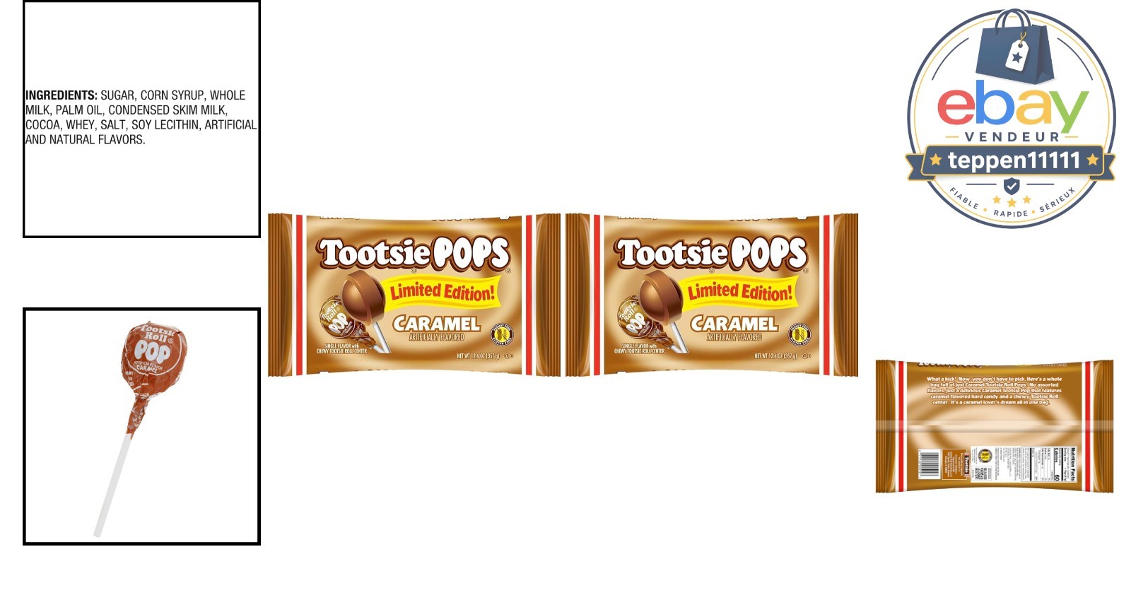 Caramel Lollipops Individually Wrapped Limited Edition 12.6 Ounce Pack