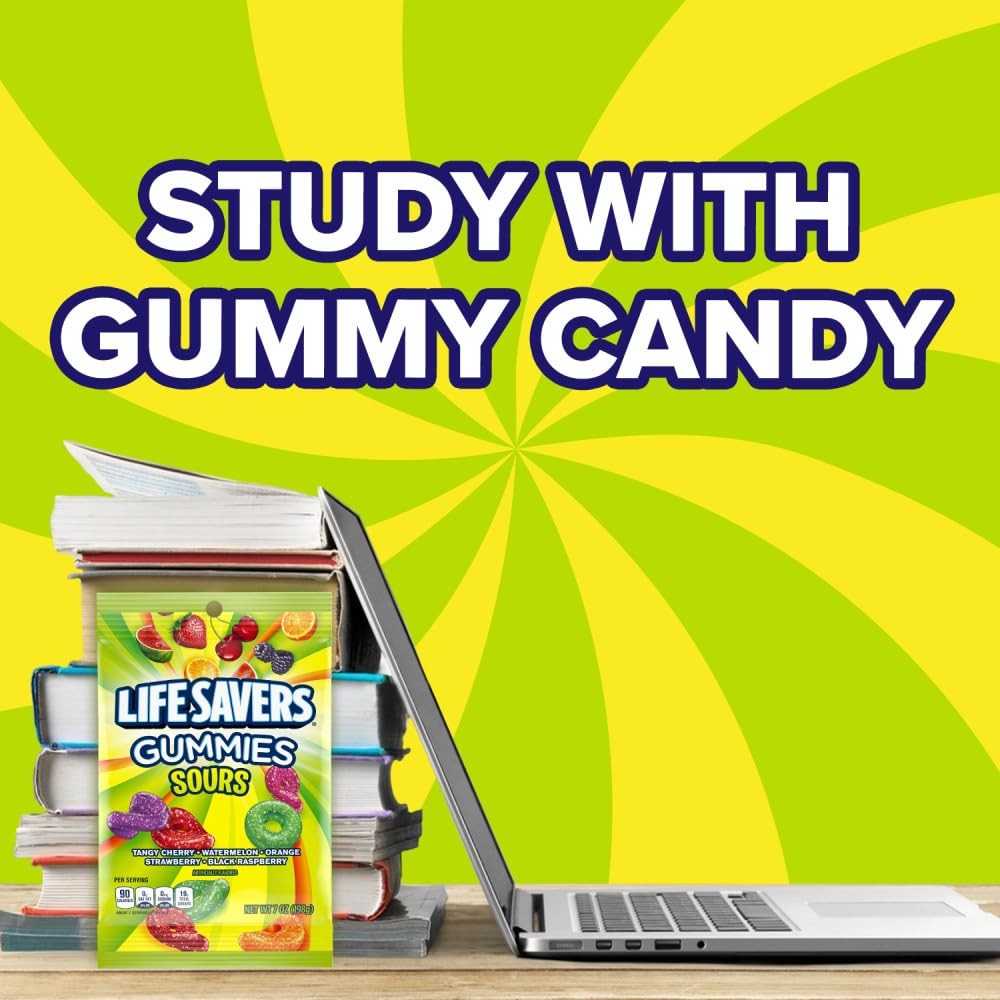 Sours Gummies Candy Bag, 7 ounce (Pack of 1)