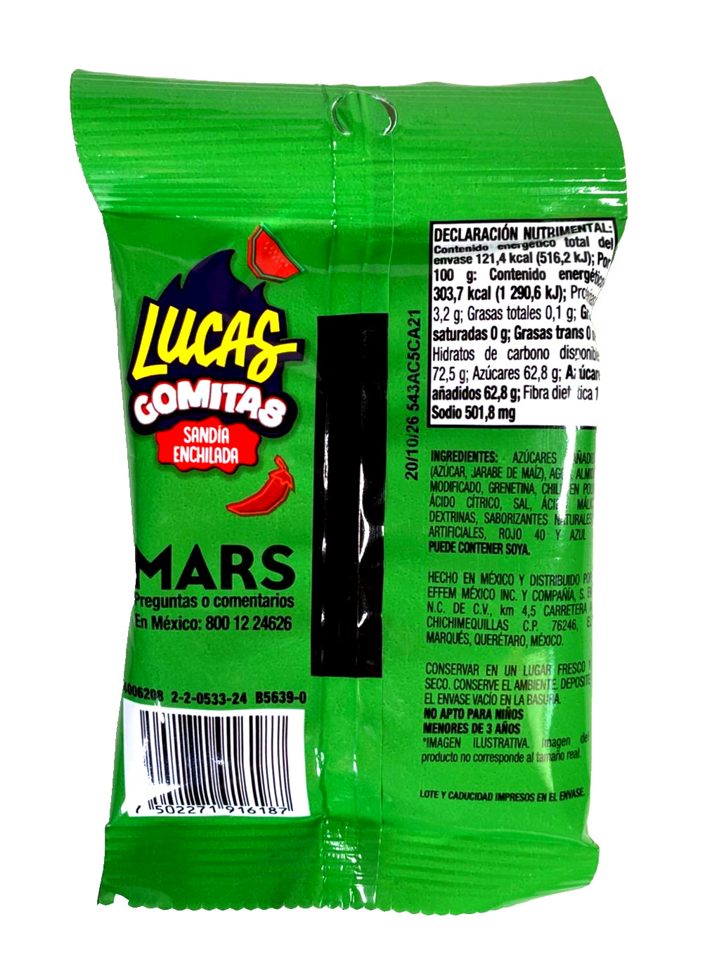 6Pk-Lucas Gomitas Sandia Enchilado 40g/1.41Oz