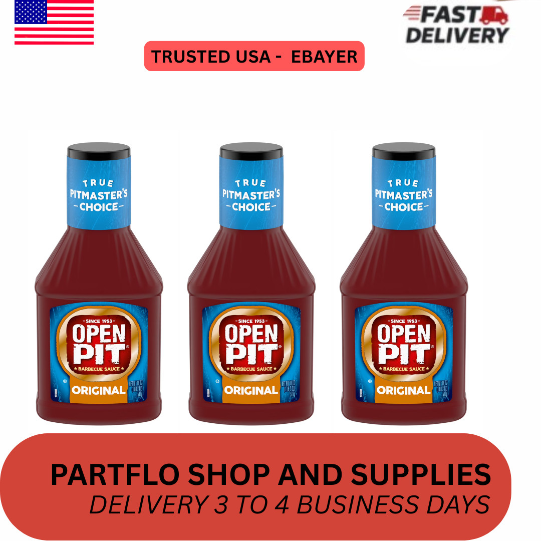 3 Pack Open Pit Authentic Taste Blue Label Original Barbecue Sauce 18 oz Bottles