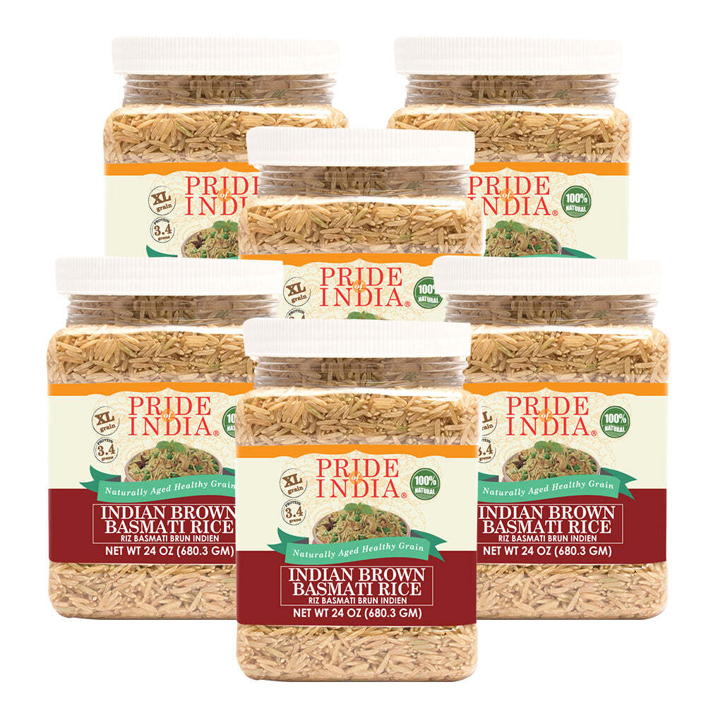 Extra Long Indian Brown Basmati Rice – Naturally Aged Healthy Grain Jar