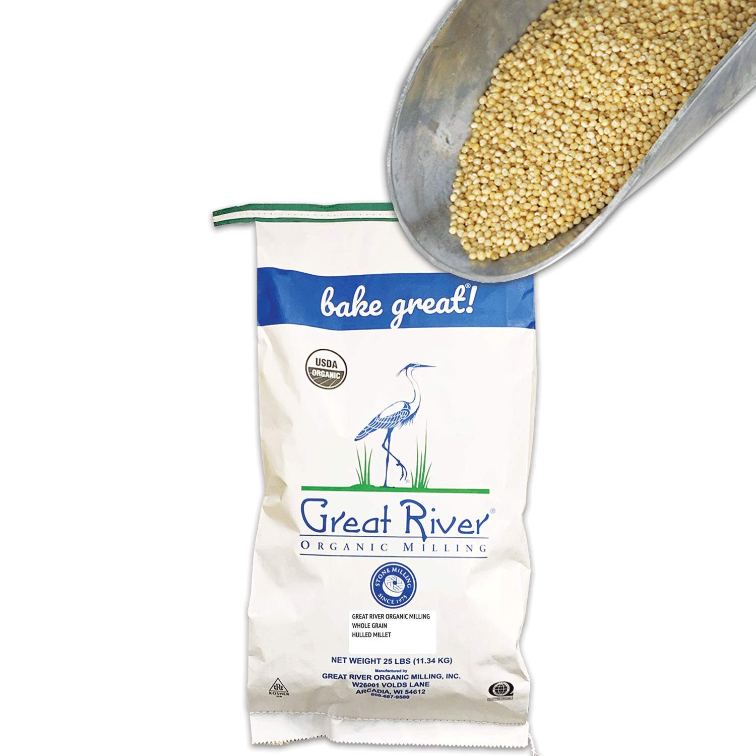 , Whole Grain, Hulled Millet, Ancient Grain, Organic, 25-Pounds (Pack of 1)