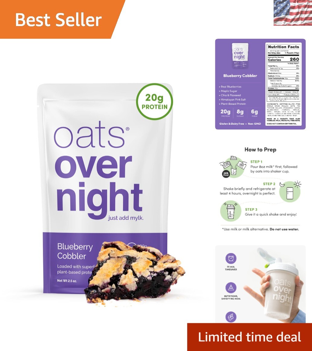 Blueberry Cobbler 8 Pack – Dairy Free, Gluten Free, 20g High Protein Breakfast